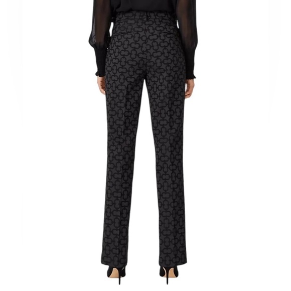 Ann Taylor Sophia straight leg pant black linked jacquard curvy fit size 10p - Picture 1 of 9
